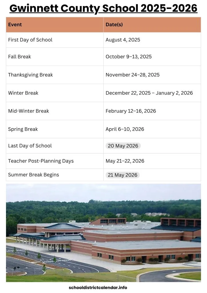 Gwinnett County School Calendar