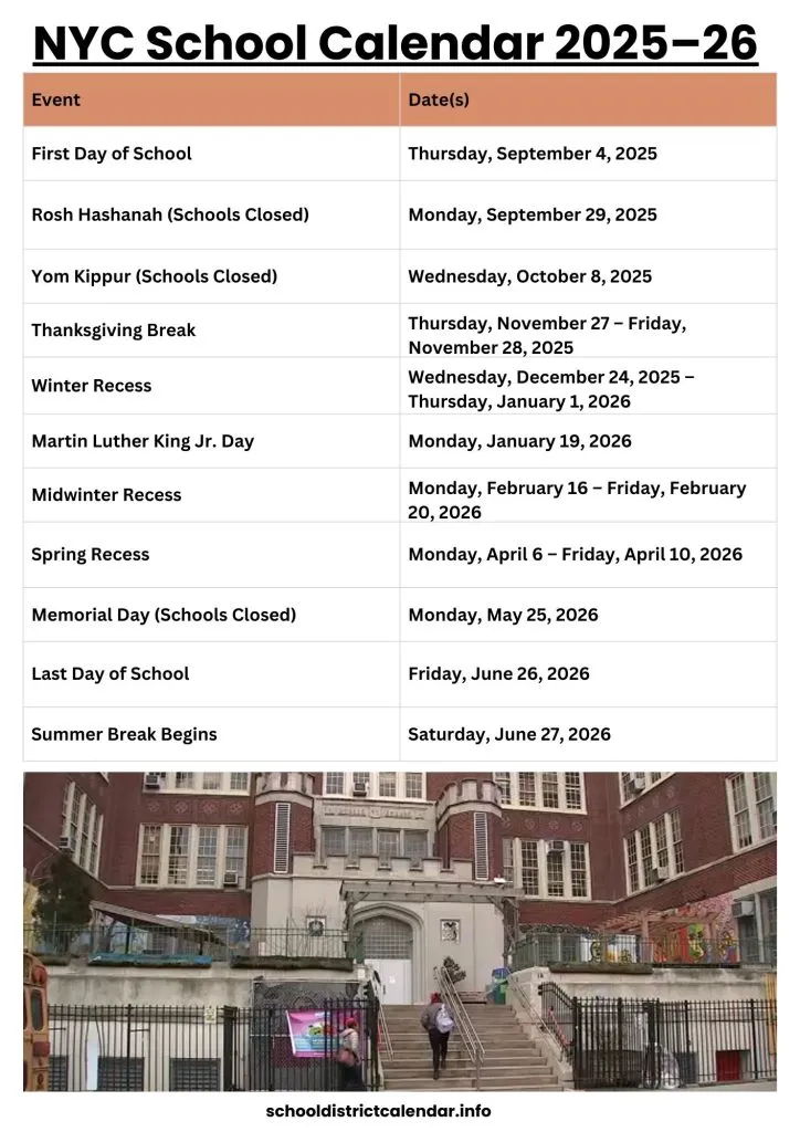 NYC School Calendar
